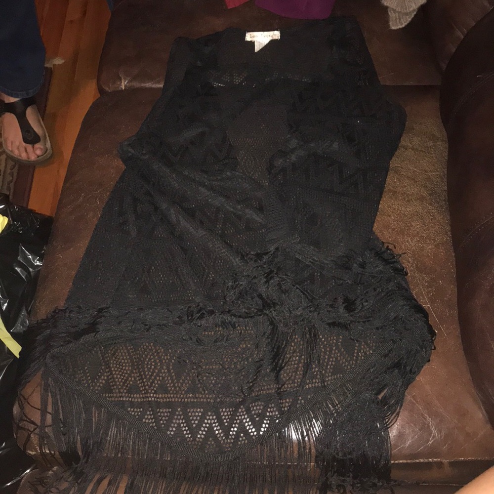 Black fringe vest